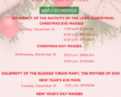 New Year's Mass Schedule 2025