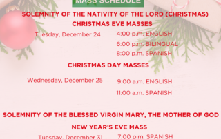 New Year's Mass Schedule 2025