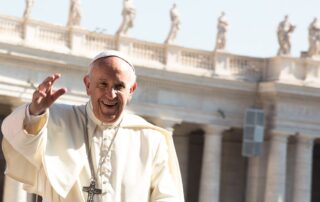 Pope Francis waving