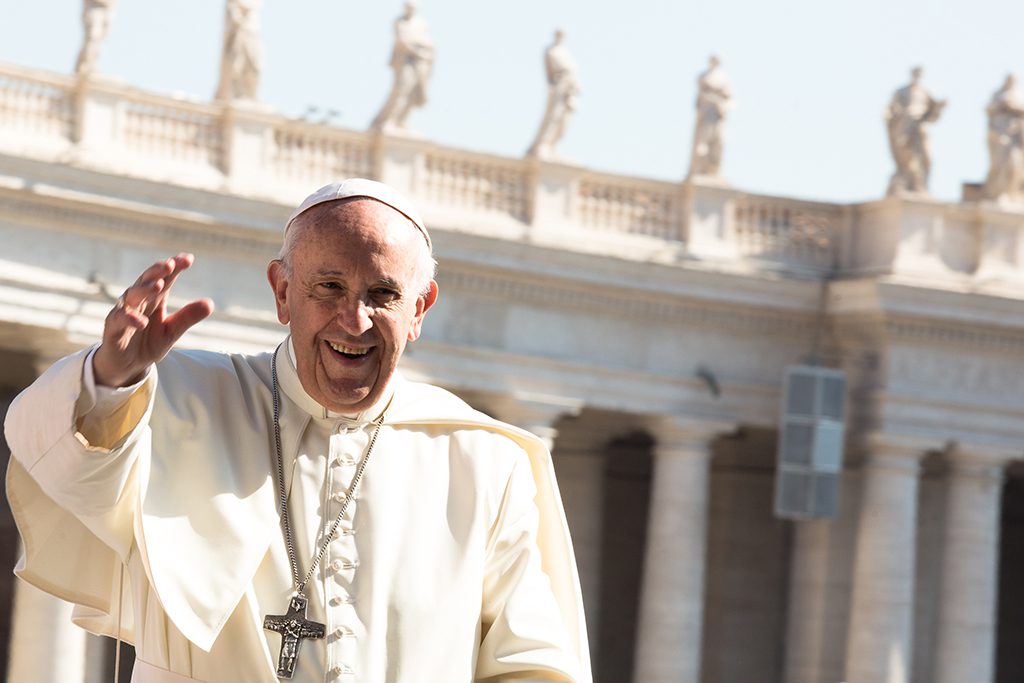 Pope Francis waving